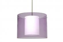 Besa Lighting 1TT-A00707-LED-SN - Besa Pahu 16 LED Pendant 1Tt Transparent Amethyst/Opal Satin Nickel 1x11W LED