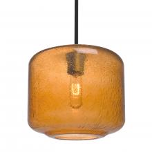 Besa Lighting 1TT-NILES10AM-BK - Besa Niles 10 Pendant, Amber Bubble, Black Finish, 1x60W MAX E26 Base