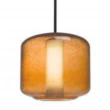 Besa Lighting 1TT-NILES10AO-BK - Besa Niles 10 Pendant, Amber Bubble/Opal, Black Finish, 1x60W MAX E26 Base