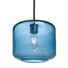 Besa Lighting 1TT-NILES10BL-BK - Besa Niles 10 Pendant, Blue Bubble, Black Finish, 1x60W MAX E26 Base