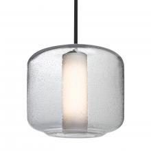 Besa Lighting 1TT-NILES10CO-BK - Besa Niles 10 Pendant, Clear Bubble/Opal, Black Finish, 1x60W MAX E26 Base