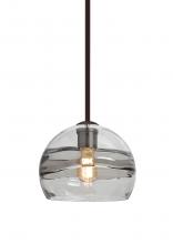 Besa Lighting 1TT-SPIR8SC-EDIL-BR - Besa Spirit 8 Pendant, Smoke/Clear, Bronze Finish, 1x8W LED Filament