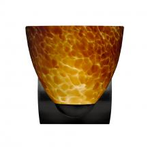 Besa Lighting 1WZ-757218-BK - Besa, Sasha Mini Sconce, Amber Cloud, Black Finish, 1x60W E26 Base