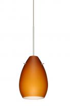 Besa Lighting 1XC-171380-LED-SN - Besa Pendant Pera 6 Satin Nickel Amber Matte 1x5W LED