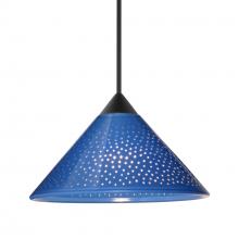 Besa Lighting 1XC-282484-BK - Besa Pendant Kona, Black Finish, Blue Starpoint 1x50W MAX GY6.35 Base