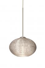 Besa Lighting 1XC-5612GL-SN - Besa Pendant Lasso Satin Nickel Glitter 1x50W Halogen