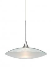 Besa Lighting 1XC-6294CL-LED-SN - Besa Pendant Spazio Satin Nickel Clear/Frost 1x5W LED