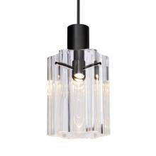 Besa Lighting 1XC-ICE4CL-BK - Besa Ice 4 Pendant, Clear Glass, Black Finish, 1x35W MAX GY6.35 Base