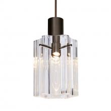 Besa Lighting 1XC-ICE4CL-BR - Besa Ice 4 Pendant, Clear Glass, Bronze Finish, 1x35W MAX GY6.35 Base