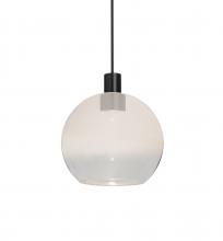 Besa Lighting 1XC-NEWTON6WC-LED-BK - Besa, Newton 6 Cord Pendant, Milky White/Clear, Black Finish, 1x3W LED