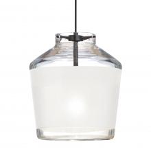 Besa Lighting 1XC-PIC6WH-BK - Besa Pendant Pica 6 Black Finish, White Sand 1x50W MAX GY6.35 Base