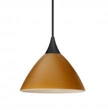 Besa Lighting 1XT-1743OK-BK - Besa Pendant Domi, Black Finish, Oak 1x50W MAX GY6.35 Base