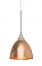 Besa Lighting 1XT-1758CF-LED-SN - Besa Divi Pendant, Copper Foil, Satin Nickel, 1x9W LED