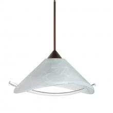 Besa Lighting 1XT-181304-LED-BR - Besa Pendant Hoppi Bronze Marble/Clear 1x3W LED