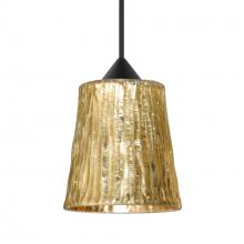 Besa Lighting 1XT-5125GF-BK - Besa Pendant Nico 4, Black Finish, Stone Gold Foil 1x35W MAX GY6.35 Base