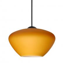 Besa Lighting 1XT-541080-BK - Besa Pendant Peri, Black Finish, Amber Matte 1x50W MAX GY6.35 Base