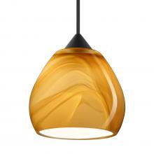 Besa Lighting 1XT-5605HN-BK - Besa Pendant Tay Tay, Black Finish, Honey 1x50W MAX GY6.35 Base