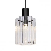 Besa Lighting 1XT-ICE4CL-BK - Besa Ice 4 Pendant, Clear Glass, Black Finish, 1x35W MAX GY6.35 Base