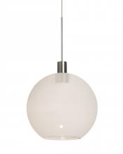 Besa Lighting 1XT-NEWTON8MW-LED-SN - Besa, Newton 8 Cord Pendant, Milky White, Satin Nickel Finish, 1x3W LED