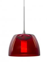 Besa Lighting 1XT-SPURRD-LED-SN - Besa Spur Cord Pendant, Red, Satin Nickel Finish, 1x3W LED