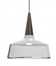 Besa Lighting 1JC-BARON10WH-BR - Baron 10 Cord Pendant, White/Clear, Bronze Finish, 1x60W Medium base