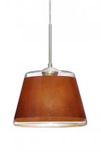 Besa Lighting 1JT-PIC9TN-SN - Besa Pendant Pica 9 Satin Nickel Tan Sand 1x75W A19