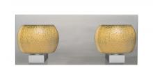 Besa Lighting 2WF-KENOGD-SN - Besa, Keno Vanity, Gold Sand, Satin Nickel Finish, 2x60W Halogen