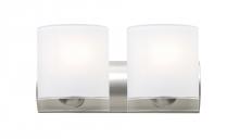 Besa Lighting 2WZ-CELTICCL-LED-SN - Besa, Celtic Vanity, Opal Glossy/Clear, Satin Nickel Finish, 2x9W LED