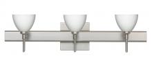 Besa Lighting 3SW-185807-LED-SN-SQ - Besa Divi Wall With SQ Canopy 3SW Opal Matte Satin Nickel 3x5W LED