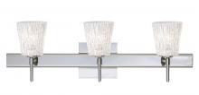 Besa Lighting 3SW-5125GL-CR-SQ - Besa Wall With SQ Canopy Nico 4 Chrome Glitter Stone 3x40W G9