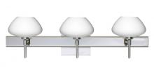 Besa Lighting 3SW-541007-CR-SQ - Besa Wall With SQ Canopy Peri Chrome Opal Matte 3x40W G9