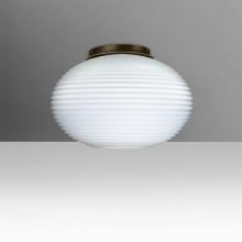 Besa Lighting 491207C-BR - Besa, Pape 10 Ceiling, Opal Ribbed, Bronze Finish, 1x100W E26 Base