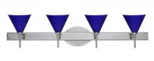 Besa Lighting 4SW-5121CM-LED-CR - Besa Wall Kani Chrome Cobalt Blue Matte 4x5W LED