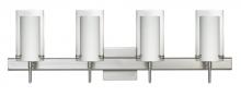 Besa Lighting 4SW-C44007-LED-SN-SQ - Besa Pahu 4 Wall With SQ Canopy 4SW Clear/Opal Satin Nickel 4x5W LED