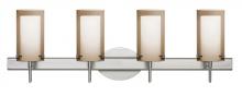 Besa Lighting 4SW-S44007-SN - Besa Pahu 4 Wall 4SW Transparent Smoke/Opal Satin Nickel 4x40W G9