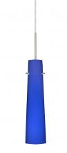 Besa Lighting B-5674CM-SN - Besa Camino Pendant For Multiport Canopy Satin Nickel Cobalt Blue Matte 1x40W Halogen