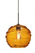 Besa Lighting J-462782-EDIL-BR - Besa Wave 10 Pendant For Multiport Canopy Bronze Amber 1x8W LED Filament