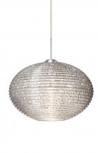 Besa Lighting J-4913GL-SN - Besa Pendant For Multiport Canopy Pape 12 Satin Nickel Glitter 1x75W Medium Base