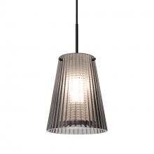 Besa Lighting J-DIONSM-BK - Besa Dion Pendant for Multiport Canopy, Smoke Shade, Black Finish, 1x60W MAX E26 Base