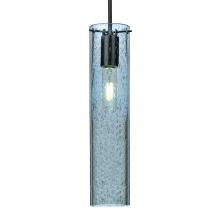 Besa Lighting J-JUNI16BL-BK - Besa, Juni 16 Pendant For Multiport Canopy, Blue Bubble, Black, 1x60W MAX E26 Base