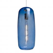 Besa Lighting J-PINOT18BL-EDIL-SN - Besa, Pinot 18 Cord Pendant for Mulitport Canopy, Blue Bubble, Satin Nickel FInish 1x