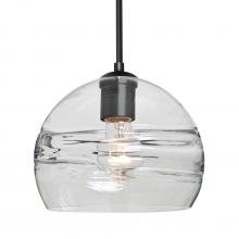 Besa Lighting J-SPIR8CL-BK - Besa Spirit 8 Pendant For Multiport Canopy, Clear, Black Finish, 1x60W MAX E26 Base