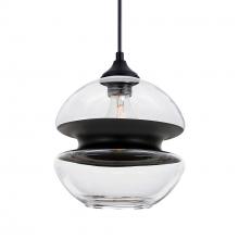 Besa Lighting OP-HULA8BK-BK - Besa, Hula 8 Outdoor Pendant, Clear/Black, Black Finish, 1x60W E26 Base