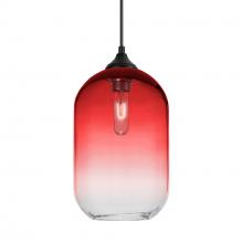 Besa Lighting OP-OMEGA12RD-BK - Besa, Omega 12 Outdoor Pendant,Red/Clear, Black Finish, 1x60W E26 Base