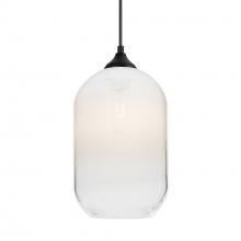 Besa Lighting OP-OMEGA12WH-BK - Besa, Omega 12 Outdoor Pendant,White/Clear, Black Finish, 1x60W E26 Base