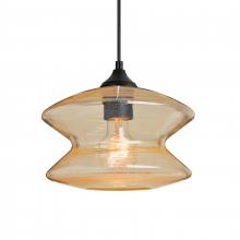 Besa Lighting OP-ZENGD-BK - Besa, Zen Outdoor Pendant, Gold Bubble, Black Finish, 1x60W E26 Base