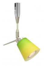 Besa Lighting RSP-5042GY-06-SN - Besa Spotlight With 6" Stem Canto 3 Satin Nickel Bicolor Green/Yellow 1x35W Halogen M