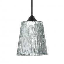 Besa Lighting RXP-5125SF-BK - Besa Pendant Nico 4, Black Finish, Stone Silver Foil 1x35W MAX GY6.35 Base