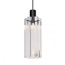 Besa Lighting RXP-ICE7CL-BK - Besa Ice 7 Pendant, Clear Glass, Black Finish, 1x35W MAX GY6.35 Base