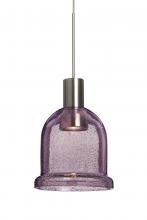 Besa Lighting X-KIBAPL-LED-SN - Besa, Kiba Cord Pendant For Multiport Canopy, Plum Bubble, Satin Nickel Finish, 1x3W